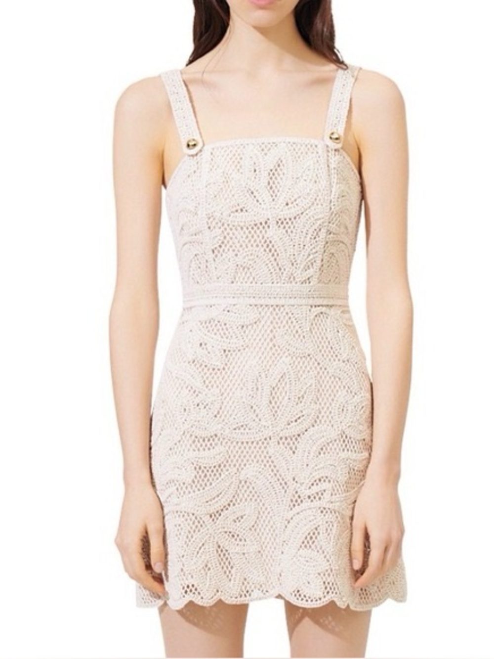 NWT Maje Macrame Style Beige Dress